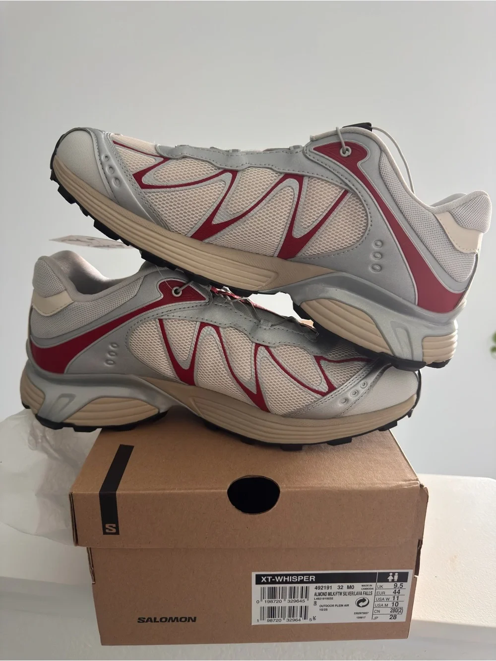 Salomon XT-Whisper Sneakers in White & Red